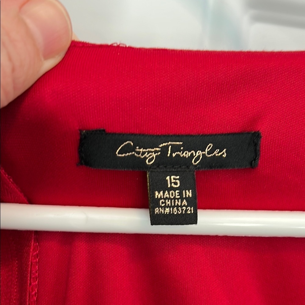 City Triangles Red Midi Dress with Tiered Design - Picture 2 of 9